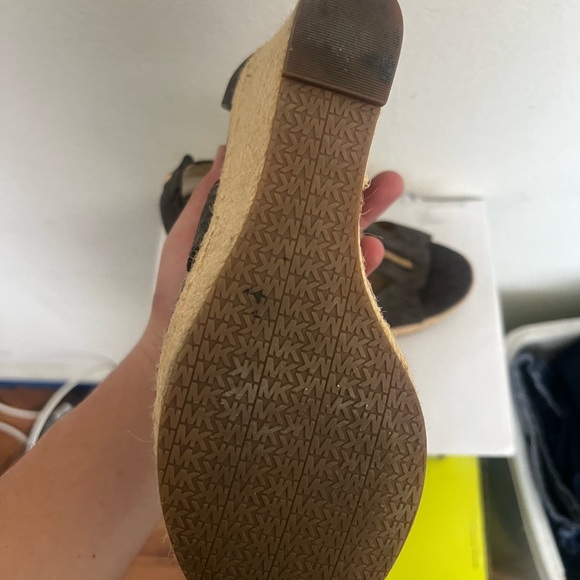 MICHAEL Michael Kors Damita Logo Zipper Wedge Sandal, Brown Neiman Marcus Neiman - Picture 7 of 7